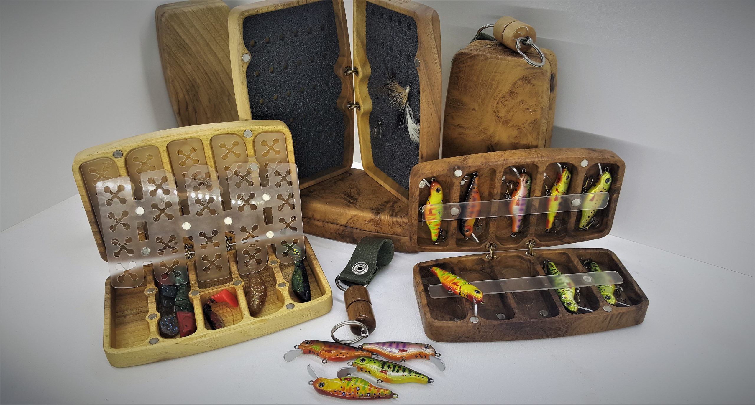 Wooden Tackle Boxes, Fishing Fly Nets and Other Fishing Equipment
